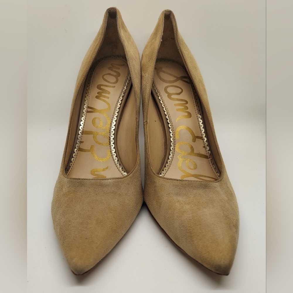 Sam Edelman Beige Suede Pointed Heels